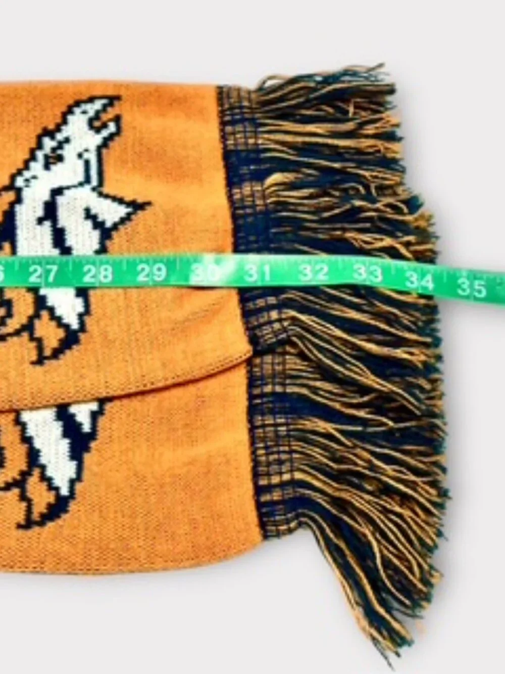 Forever Collectibles Denver Broncos Scarf Snowflakes Fringe Orange and Navy